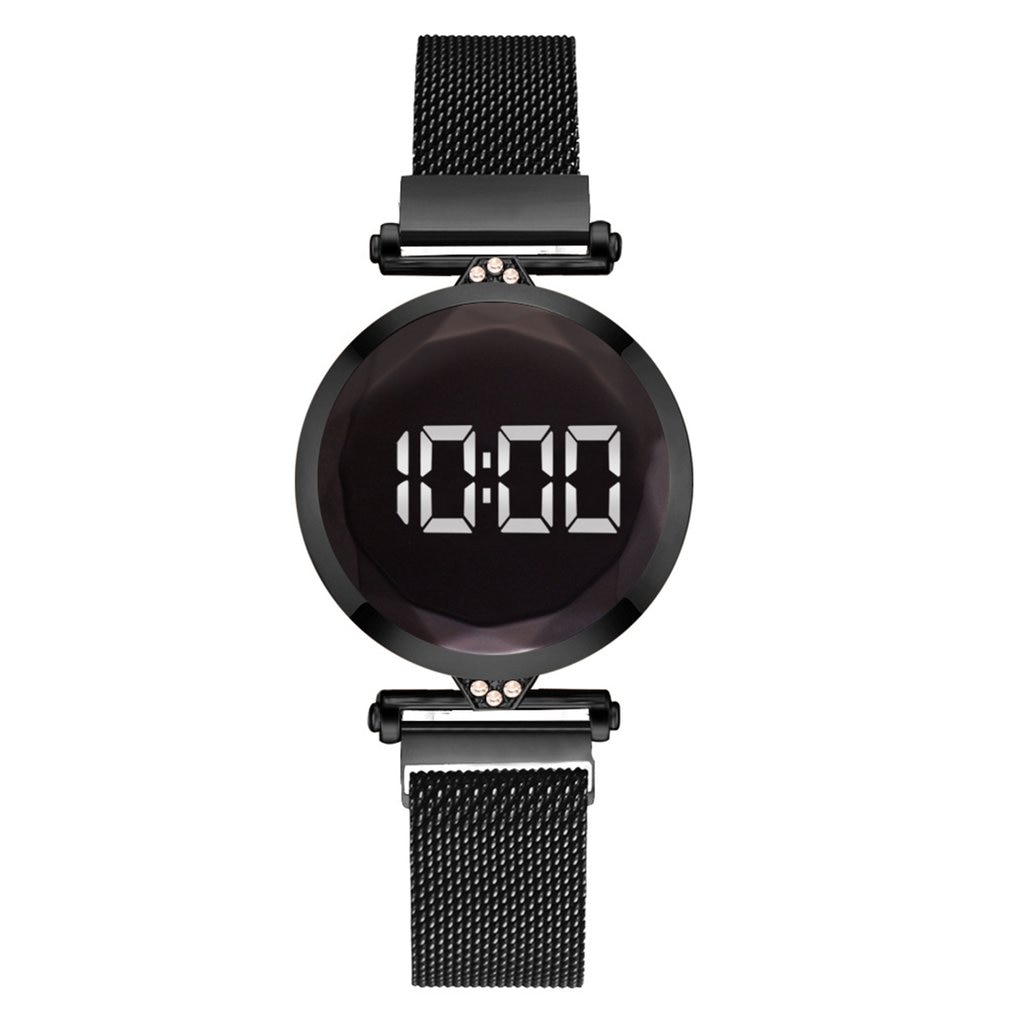 Praktische Luxe Led Vrouwen Magnetische Armband Horloges Digitale Jurk Horloge Quartz Horloge Dames Klok