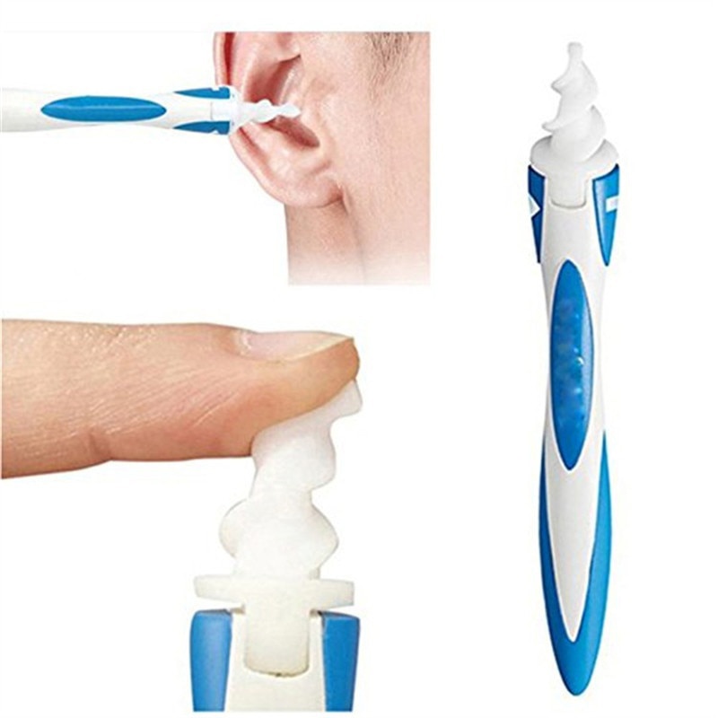 Ear Wax Removal Kit Ear Cleaning Spiral Swab with 16 Soft Replacement Tips for Earwax Removing