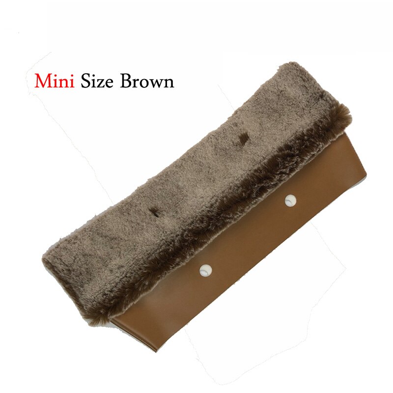 Fur Plush Trim for obag handbag Thermal Plush Decoration Fit for O bag Silicone bag Accessories women's handbags: Mini Brown