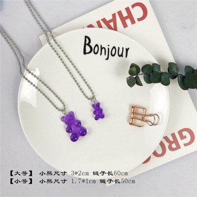 popular gummy bear trendy necklace women stainless steel chain womens necklace cheap jewelry with