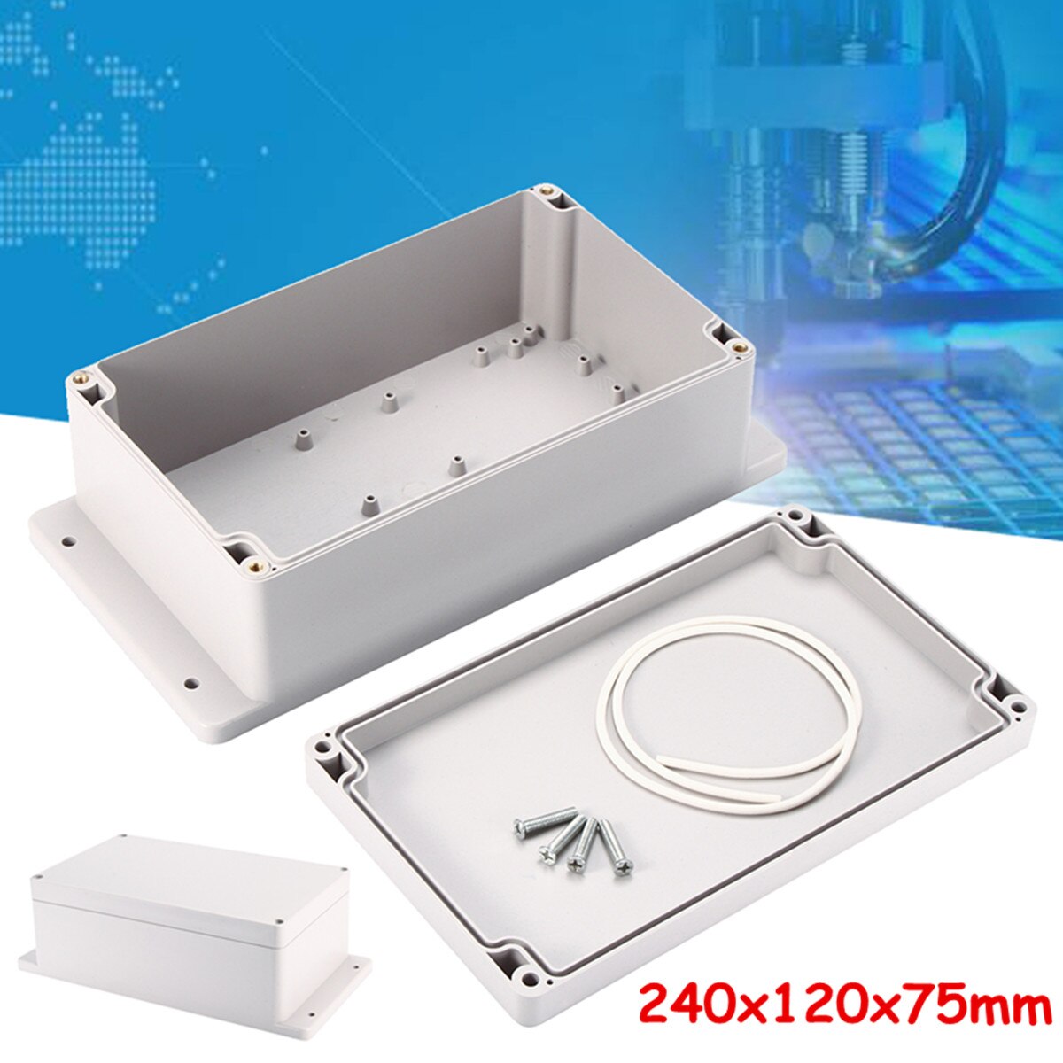 240x120x75mm ABS Waterproof Enclosure Box Electronic Project Instrument Case Electrical Project Box Outdoor Junction Box Housing