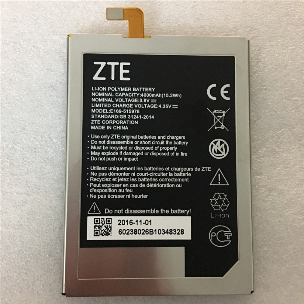 100% Tested 4000mAh E169-515978 E169 515978 Battery for ZTE Blade X3 Q519T D2 A452 Cellphone battery + Tracking Number