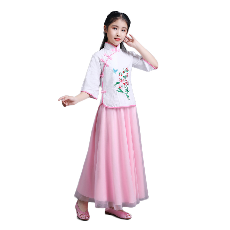Mode Hanfu Jurk Chinese Dans Kostuums Meisjes Guzheng Dans Kostuums Tang-dynastie Vintage Fee Prinses Jurk voor Coaplsy
