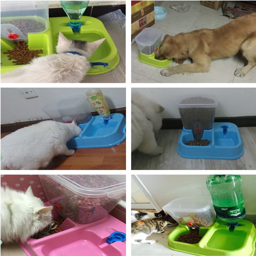 3.75L Cats Dogs Automatic Pets Feeder Self-Dispensing Gravity Dog Water Food Dispenser Bowl Pet Feeder and Automatic Drinkers