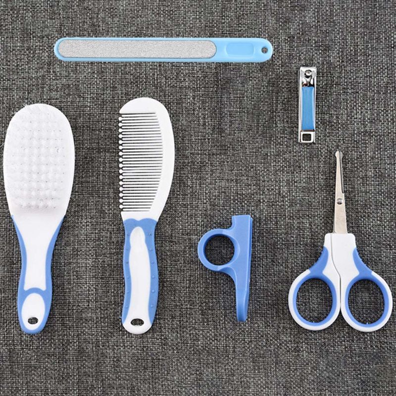 Kit de cuidado diario de uñas para bebés recién nacidos, 6 uds., cepillo de aseo para niños, peine y juego de manicura para el hogar