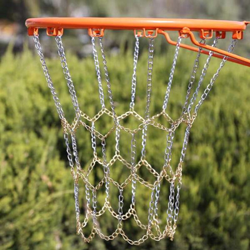 Sport Iron Chain Basketball Net Outdoor 12 Loops Standard Heavy Duty Basketball Goal Replacement Net