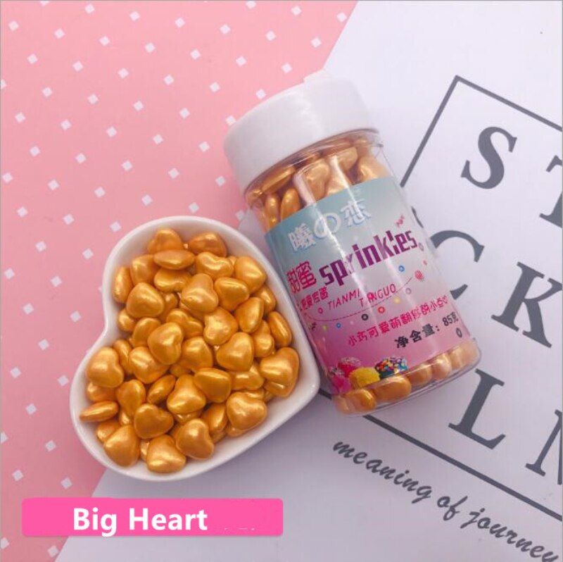10g Kleine Gold Herz Perlen Essbare Perle Fondant Kuchen DIY kuchen Backen Schokolade Dekoration Zucker Süßigkeiten Fimo Tonne: groß Herz