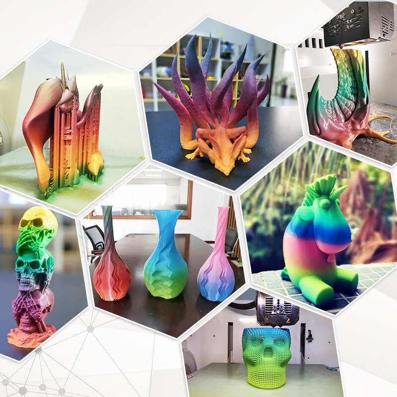 3D PLA Silk Rainbow Filament 1KG/500G/250G 1.75mm 3D Printer Filaments pla Rainbow Shiny Color Silk Texture Printing Materials