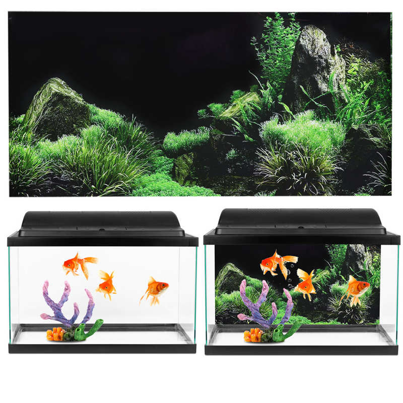 Aquarium Fish Tank Seafloor Water Gras Achtergrond Decoratie Schilderen Pvc Sticker Aquarium Aquarium Decoraties