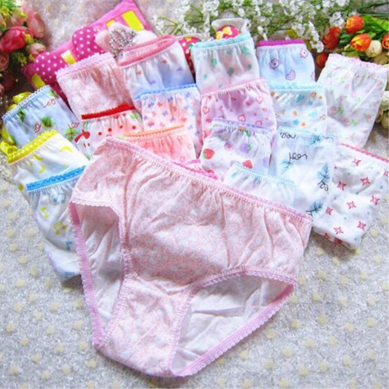 12 pz/lotto moda ragazze slip intimo bambini mutandine di cotone bambini mutande tuta 1-12 anni
