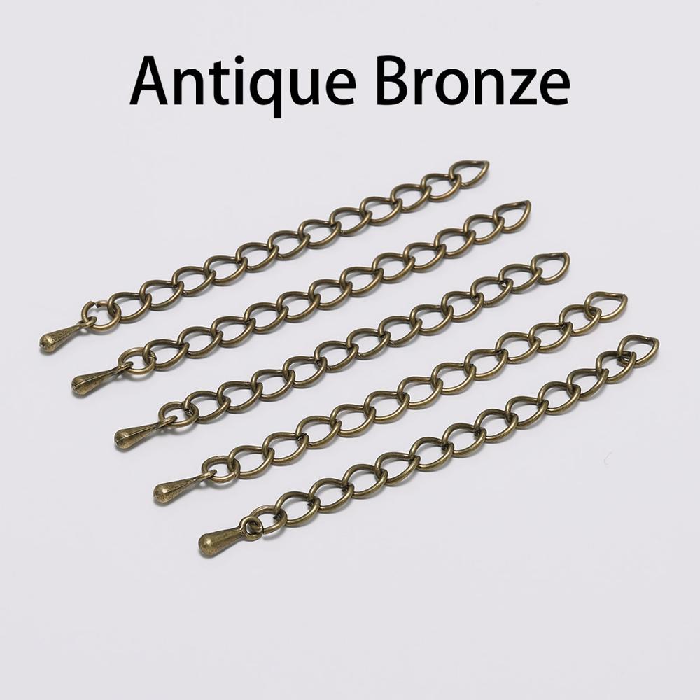 20 stks/partij 50-70mm Uitgebreide Uitbreiding Staart Keten Connectors Water End Kralen Voor DIY Sieraden Maken armband Ketting: S / green