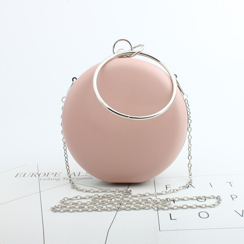 Ronde dames avondtassen diamanten eenvoudig rood blauw zilver zwart goud gemengd dag clutches ketting schoudertassen