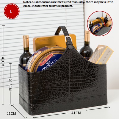 Förvaringskorg i imiterat pu-läder, bärbar förvaringskorg för frukt: Klar