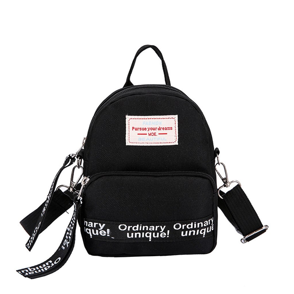 & 40 Vrouwen Canvas Crossbody Tassen Handtassen Koreaanse Mini Student Tas Mobiele Telefoon Tassen Eenvoudige Kleine Casual Dames Flap Schouder tas: Black