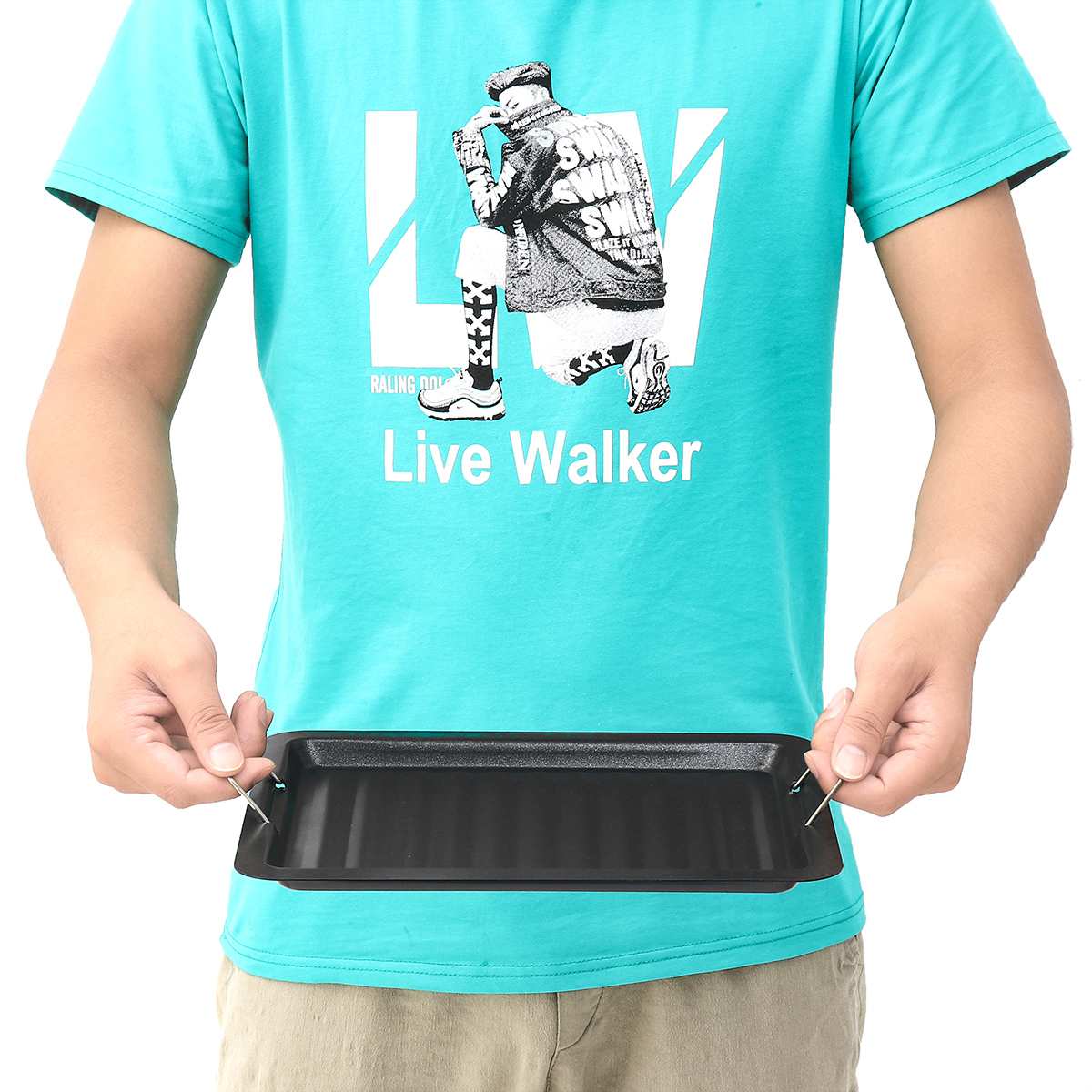 Non-stick Grill For Pan Outdoor Bbq Shopping Rootless Barbecue Plate Accessory Churrasqueira