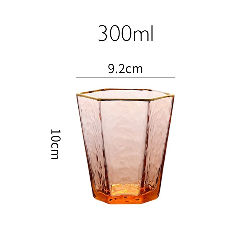 Japan Orange Color Wine Glass Geometric Hexagonal Champagne Goblet Tequila Whiskey Wine Glasses Home Barware: ORANGE 300ml