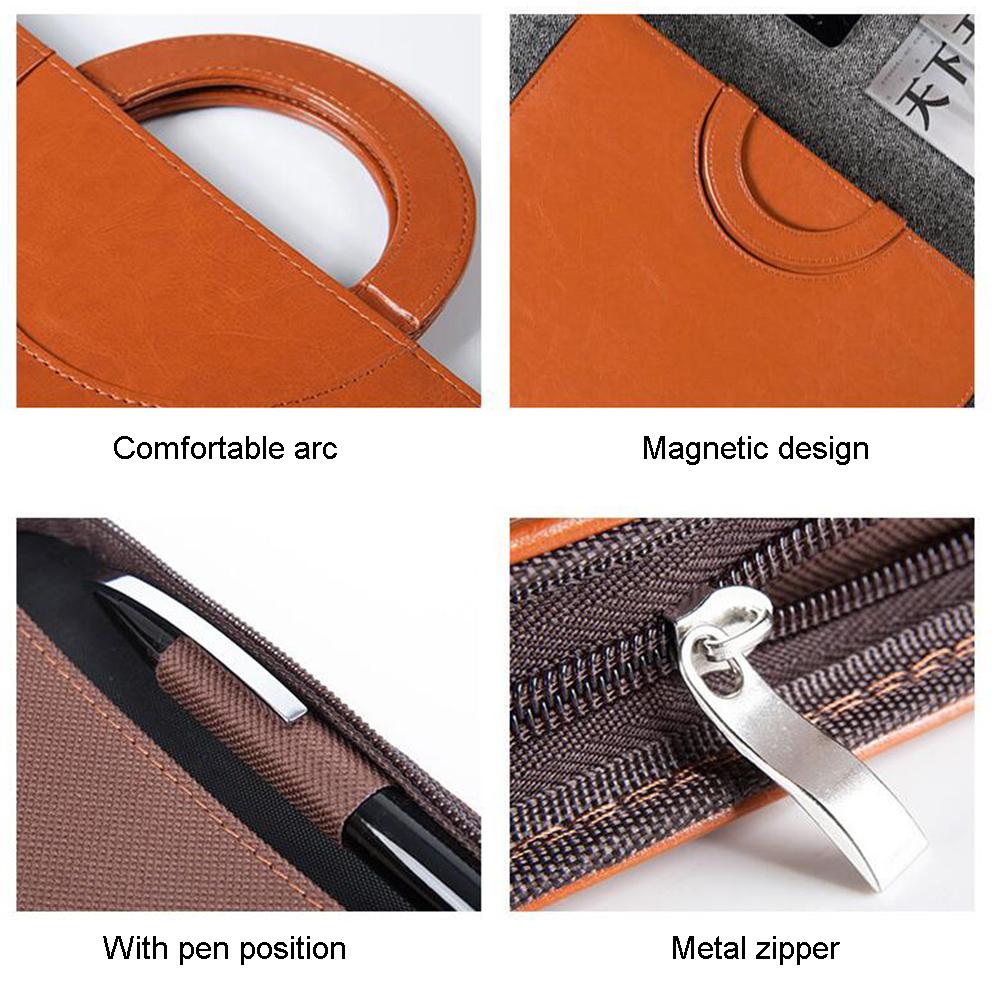Luxury PU Leather Business Files Bag Multi-Purpose Magazine Tablet Phone Earphones Carrying Bag Card Organizer Document Folder