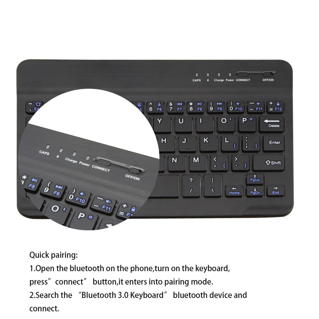 Slim Wireless Bluetooth Keyboard For Imac/ipad Android Phone Laptop Tablet Pc Bluetooth Keyboard With 1pc Charging Cable