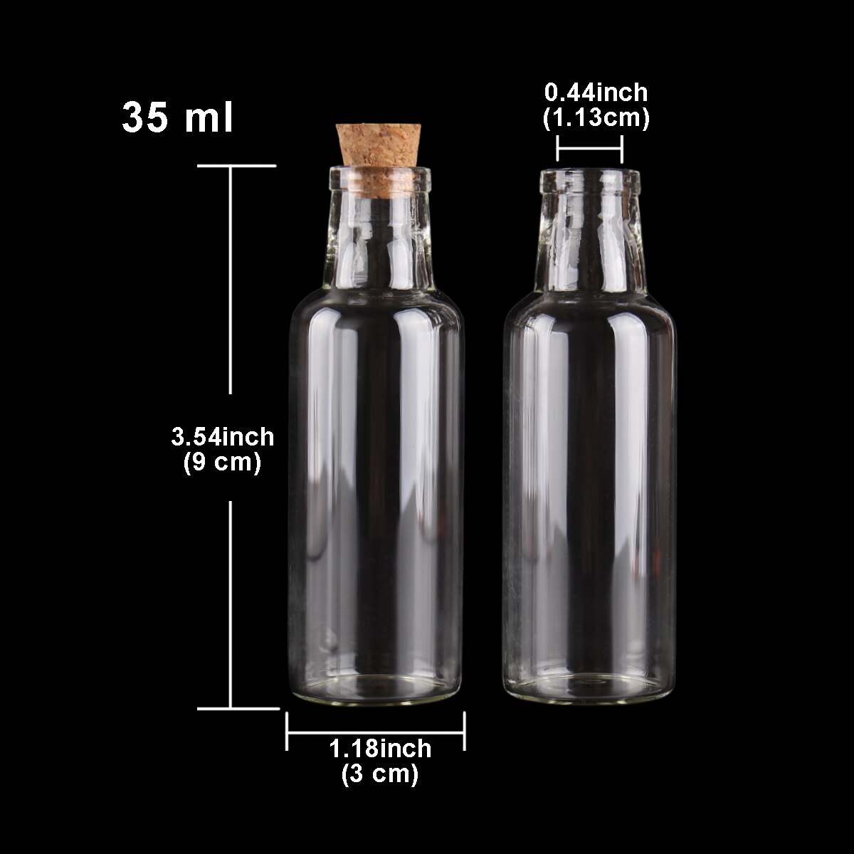 12ml 15ml 25ml 35ml Glasflaschen mit Korken wünschen Flaschen für Hochzeit Handwerk: 48 Stücke 35ml