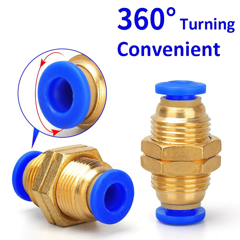 Pneumatiske fittings hurtigkobling luftslange rørforbindelser plast pu py  pe 4mm 6mm 8mm 10mm 12mm stik ind i stikkontakt