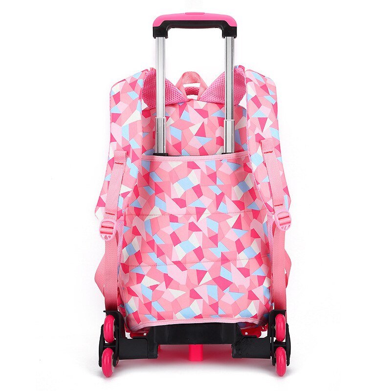 Sixrays børn drenge piger trolley skoletaske bagage bogtasker rygsæk nyeste aftagelige børn skoletasker med 3 hjul trapper