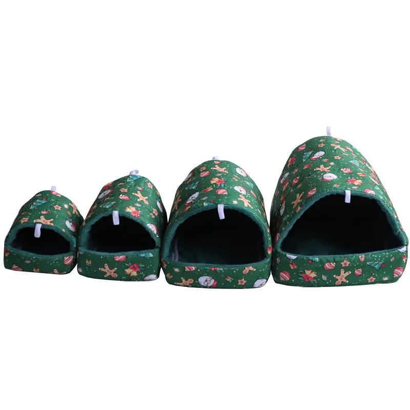 Mini jaula de dibujos animados para invierno, conejo, ardilla, nido de conejillo de indias, Animal PEQUEÑO, ratones, rata, cama para dormir, casa para hámster, estera suave y cálida: M / Verde claro