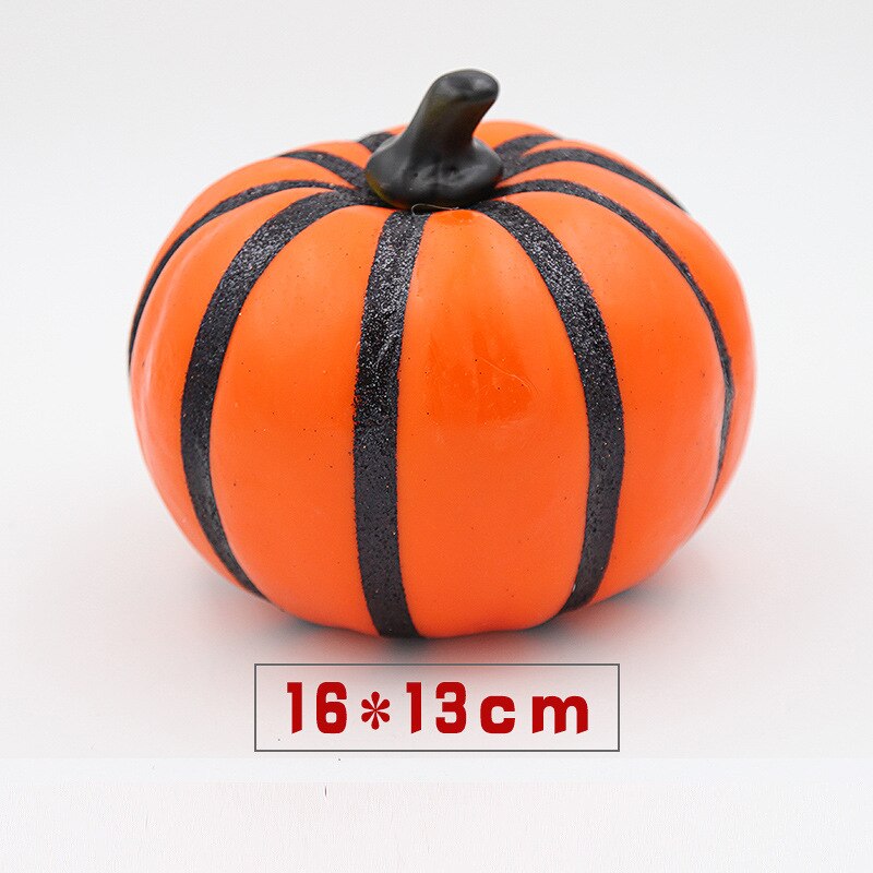 Decoraciones de calabaza blanca, calabaza de Halloween, espuma de plástico, verduras artificiales, 6 pulgadas, negro, naranja, DEC567: pumpkin3