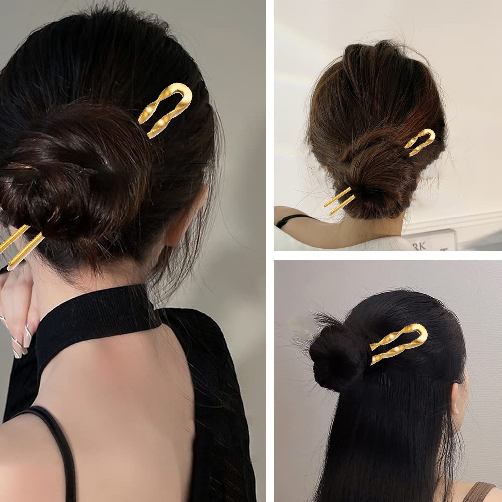 Pinzas para el pelo en forma de U de Metal Vintage para mujer, horquillas para el pelo, palos para el pelo, tocado de estilo para novia, , accesorios decorativos, 1 pieza