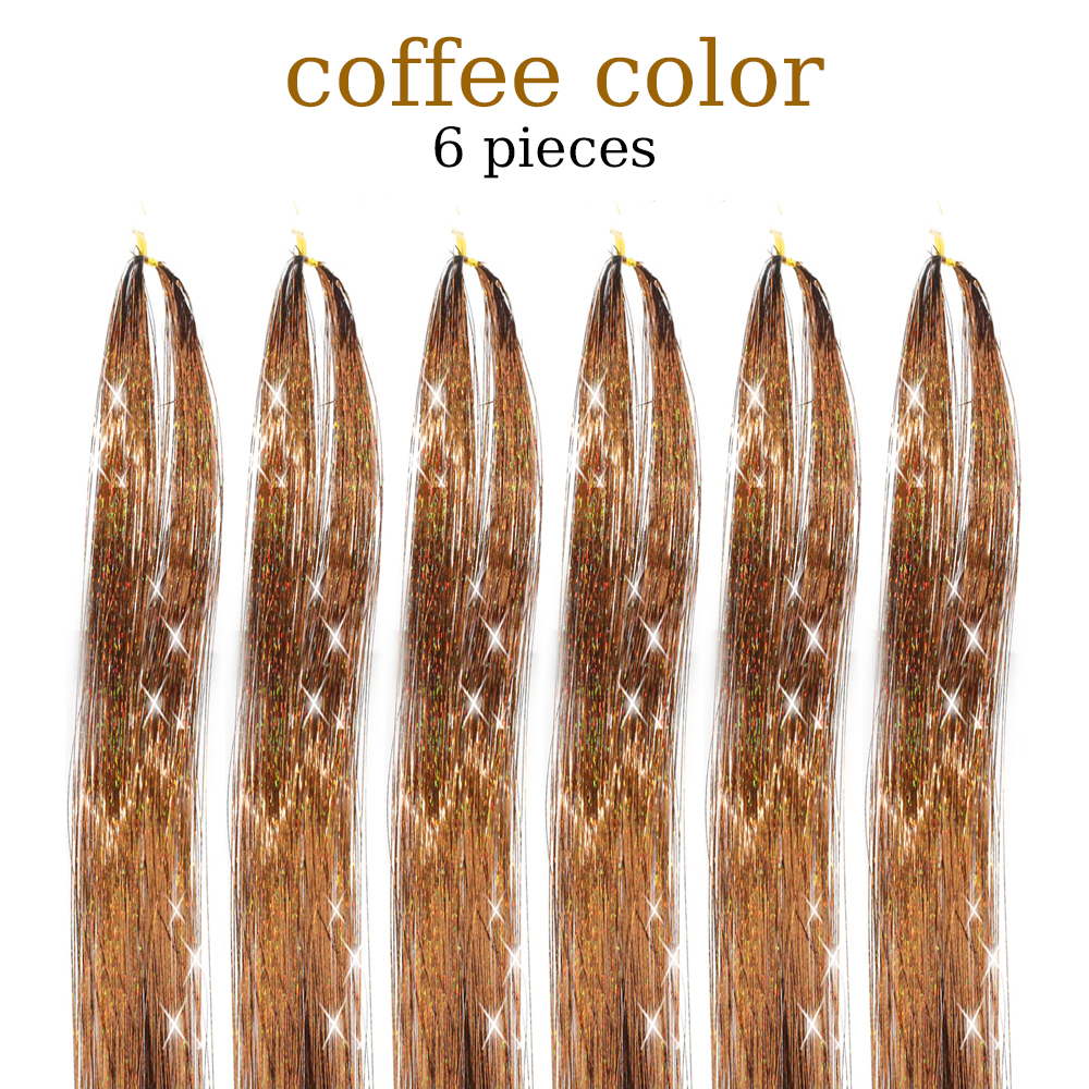 48 Inch Hair Tinsel Kit With Tool 1200 strands Tinsel Hair Extensions 12 Colors Fairy Hair Tinsel, Sparkling Shiny Hair Tinsel