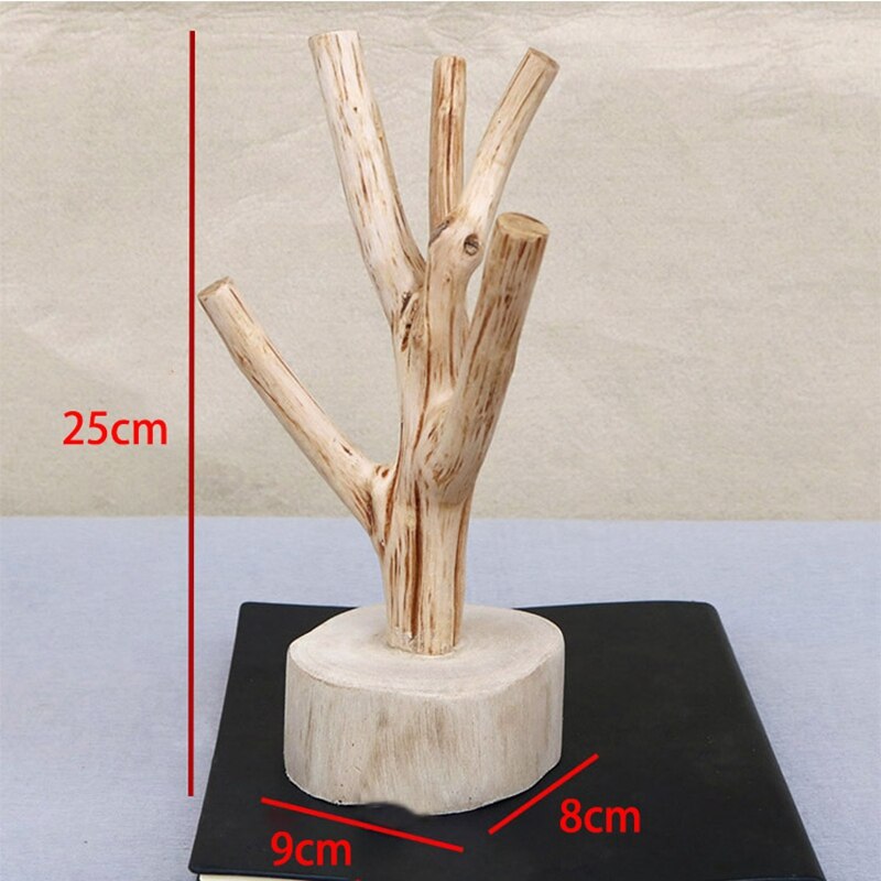 Tree Shape Solid Wood Coffee Tea Cup Drain Storage Holder Stand Home Kitchen Mug Jewelry Hanging Display Rack