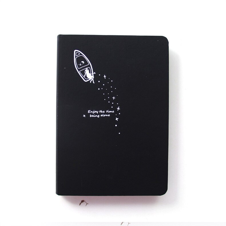Black Star Notebook Hardcover Diary DIY Blank Black Paper Sketch Book 96sheets Notepad School Office Supply Papelaria: B