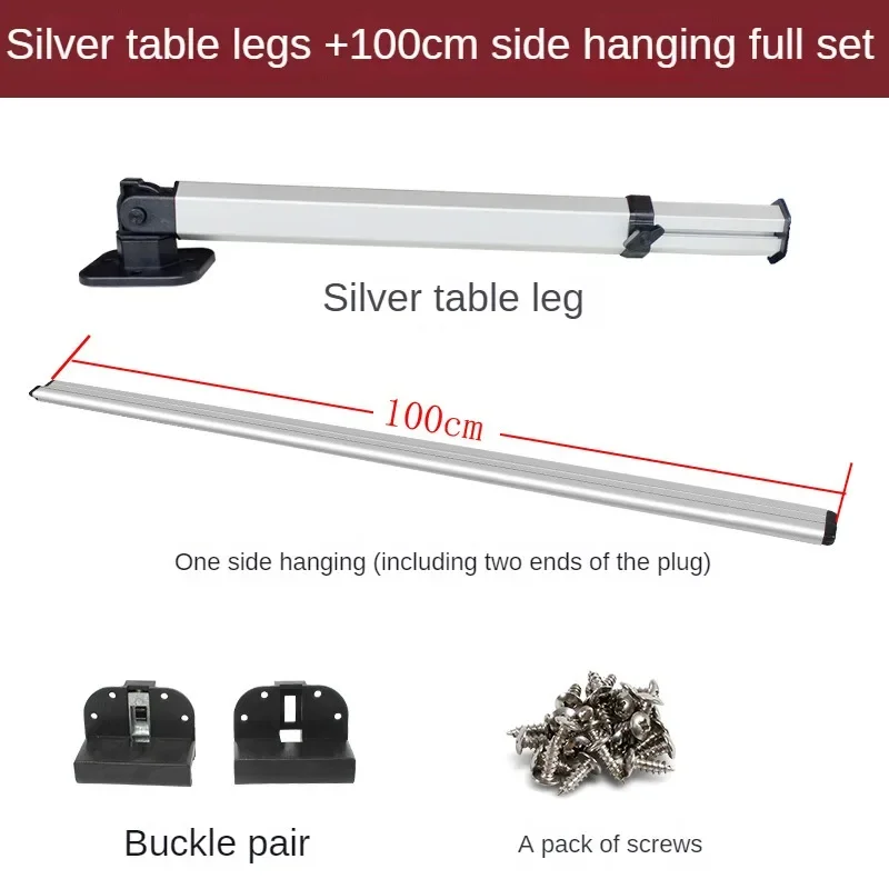 RV with Desktop Board Detachable Adjustable Folding Table Leg RV Exterior Aluminum Alloy Table Leg Camper RV Accessories: silver