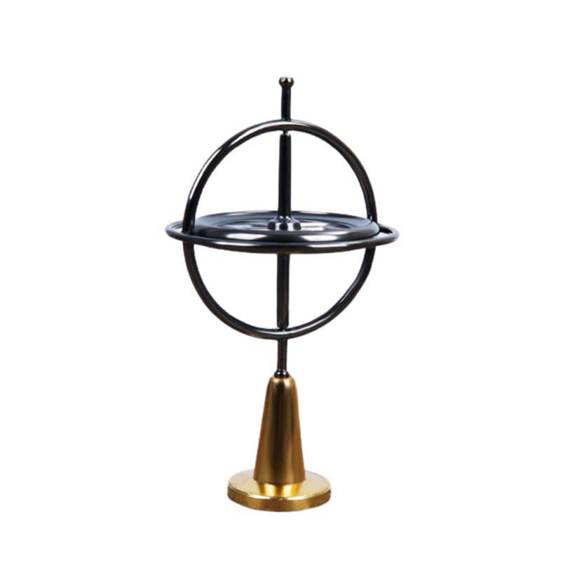 Creatieve Wetenschappelijke Educatief Metalen Vinger Gyroscoop Gyro Top Druk Verlichten Klassieke Speelgoed Traditionele Leren Speelgoed Voor Kinderen: Black
