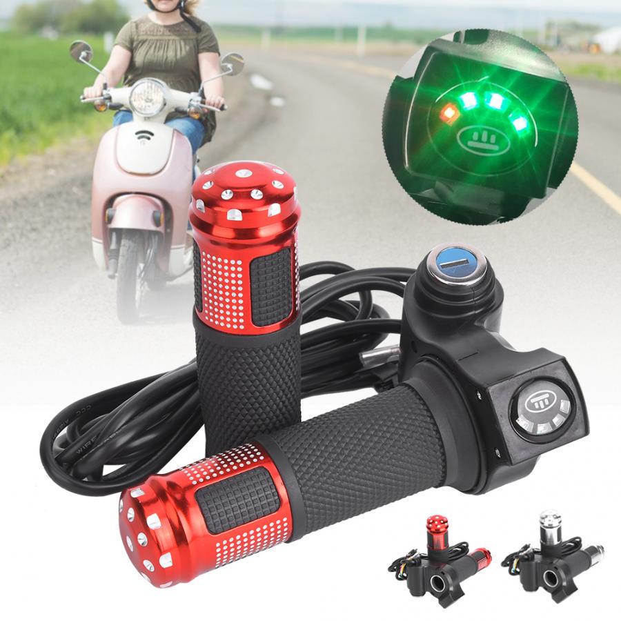 Throttle 36v,Electric Bike Throttle Grip Twist, 12V 24V 36V 48V 60v 72V Electric Scooter Bike Twist Grip Throttle With LED Display Sn Handle For