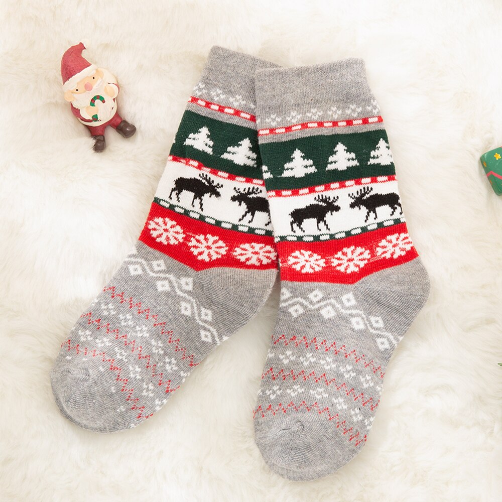 Ouder-kind Sokken Kerst Gedrukt Unisex Volwassen Mannen Vrouwen Kids Baby Lange Katoenen Warme Sokken Familie Bijpassende Kerst Sokken: C Baby (0-3Years)