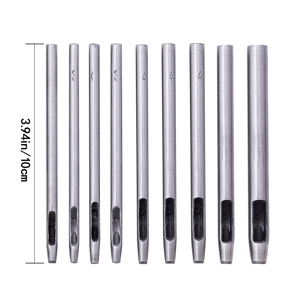 Lmdz 1 set läder hålskärare 0.5mm-4mm läder arbetsverktyg för läder klockarmband bälten canvas papper runt ihåligt hål
