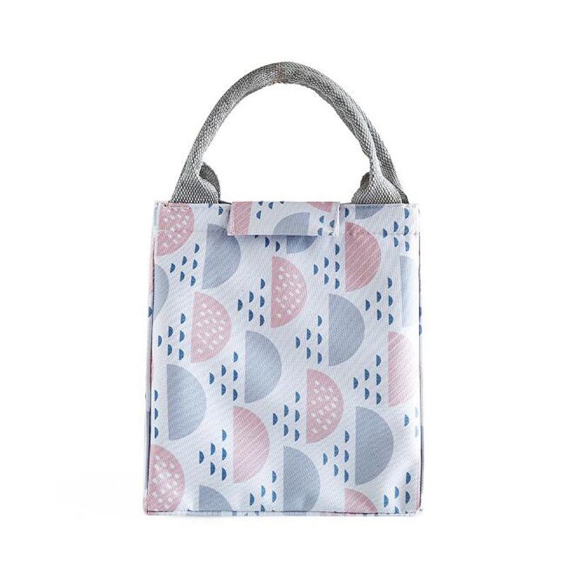 Femmes géométrie Pattner fourre-tout thermique déjeuner sac étanche Oxford plage déjeuner sacs étudiant nourriture pique-nique boîte enfant hommes refroidisseur sac: Pink