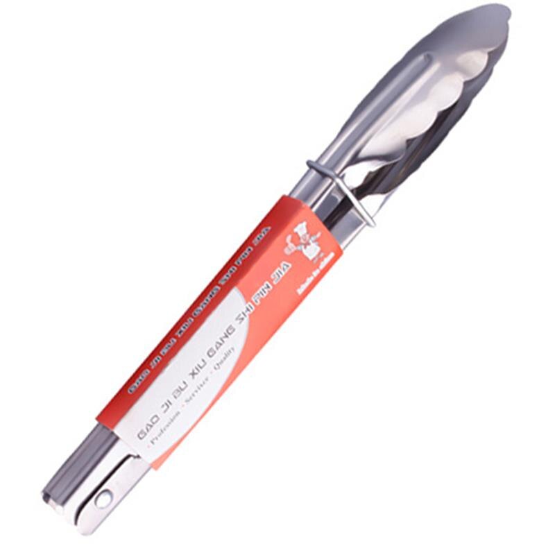 Stainless Steel Cooking Tongs Non-Stick Barbecue Tongs Bread Tongs Salad Serving Tong Anti Heat Bread Clip BBQ Tool: 22cm