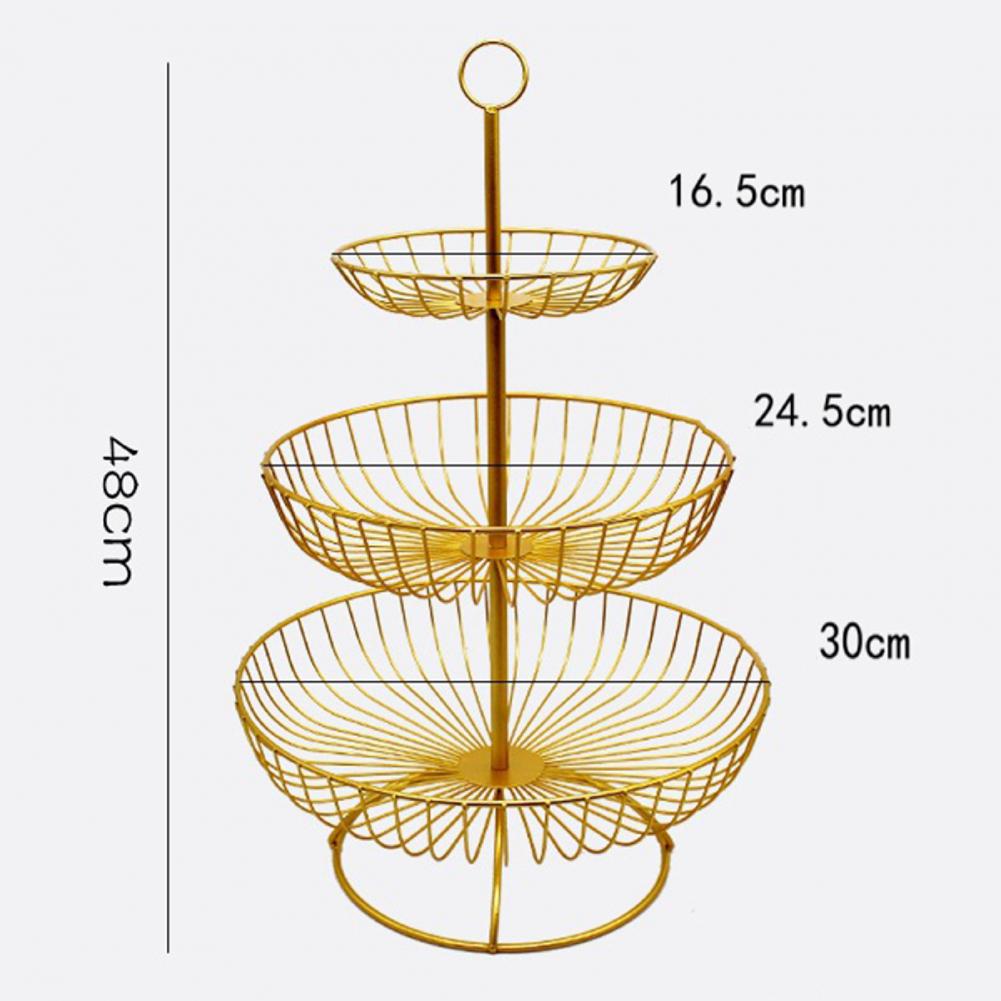 Fruitschaal Etagere AOOGON Keramische Fruitschaal 3 Etages - Met Bamboe Standaard & Keukengerei Fruit Etagère