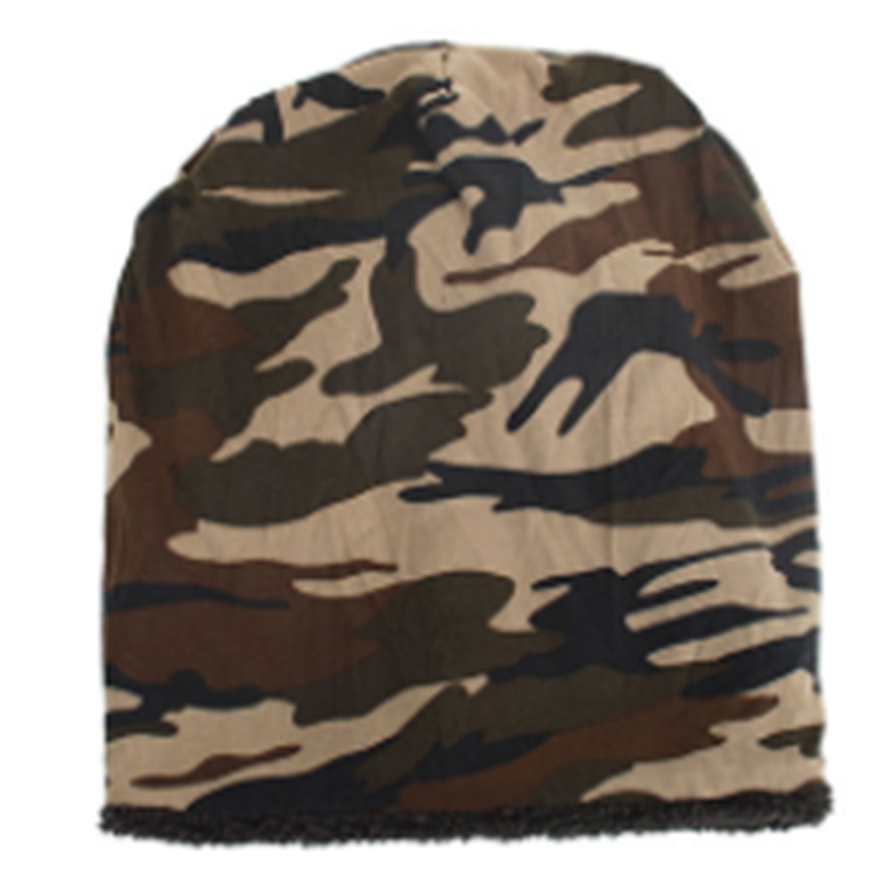 Vinter varm stickning mössa mössa slouchy kamouflage mössa unisex vinter varm bomull camo stickad skid mössor utomhus varm