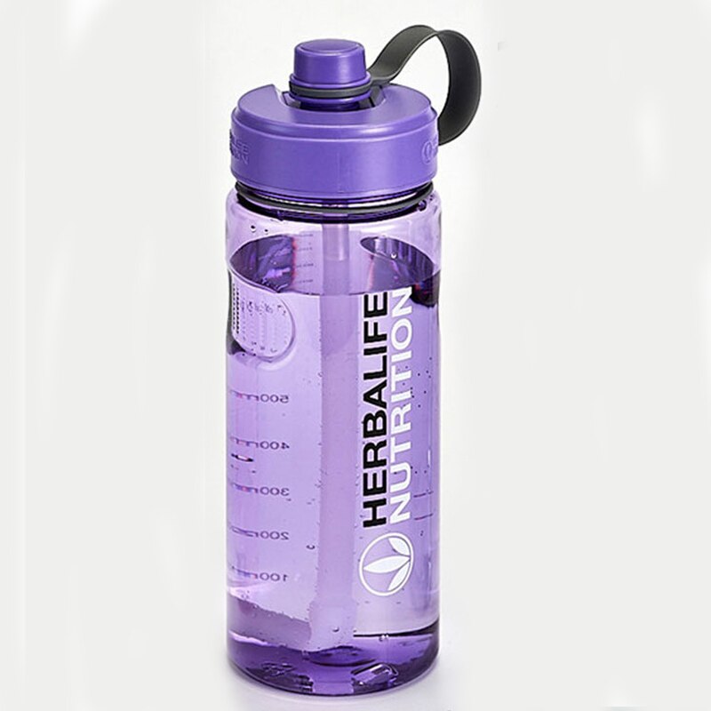 Outlet Pirce 600Ml/1000Ml Herbalife Voeding Plastic Sport Water Fles Met Stro: Purple 1000ML
