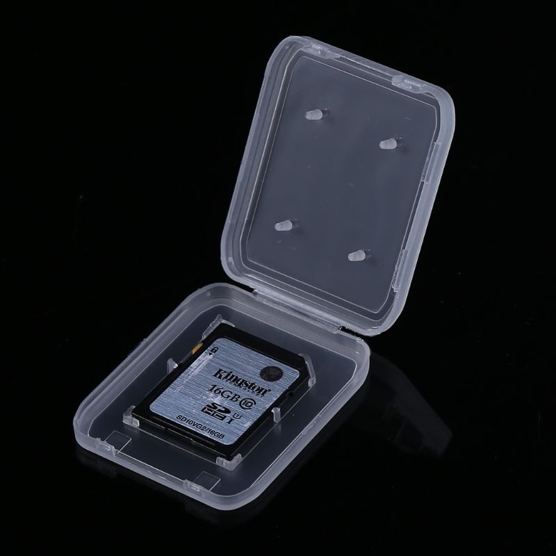 10Pcs Standard SD SDHC Memory Card Case Holder Box Storage Transparent Plastic Whosale