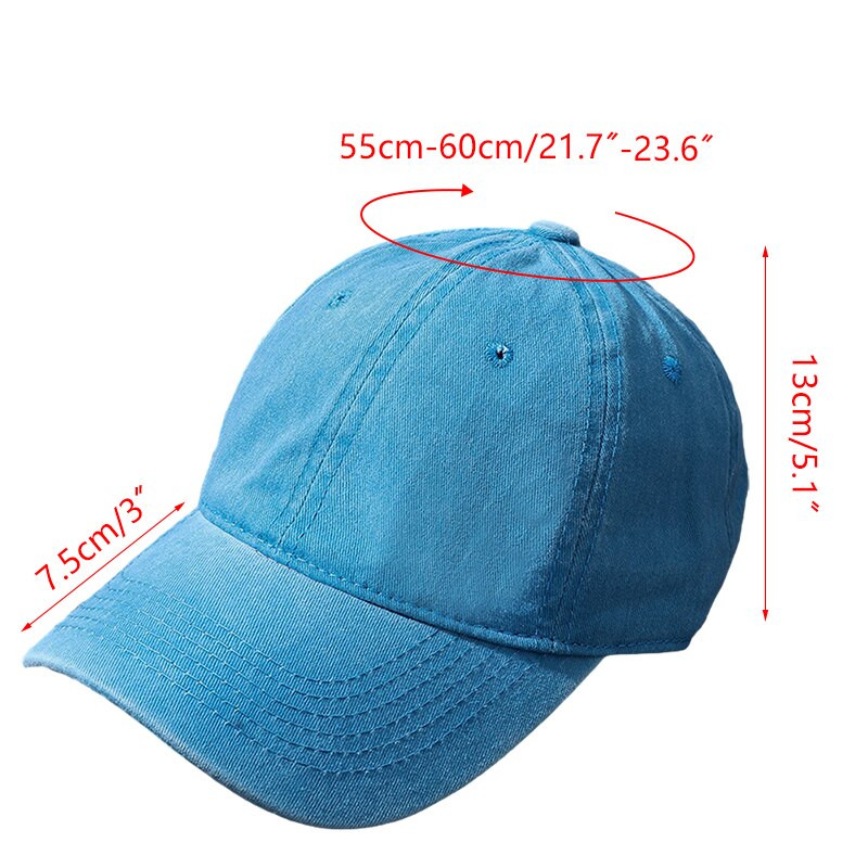 Solid Color Baseball Cap Summer Outdoor Washed Cotton Caps Retro Distressed Hat Adjustable Men&#39;s Baseball Cap Unisex Casual Hats: N