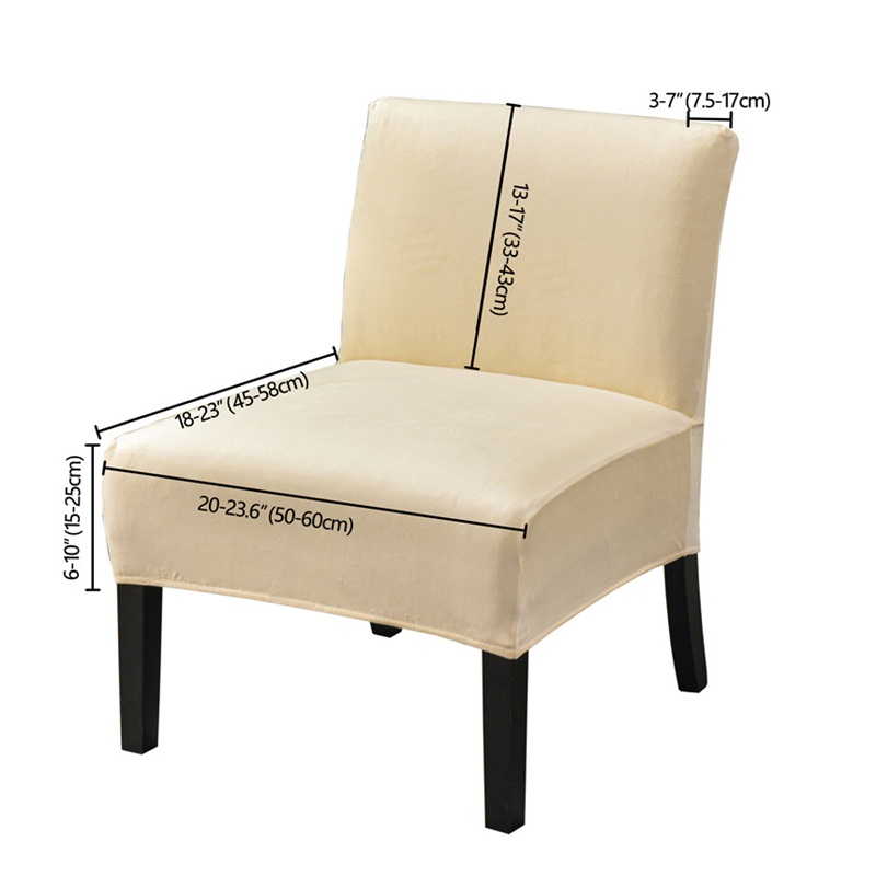 Velvet Accent Chair Cover Without Arm Pink Chair Slipcover Nordic Stretch Armless Chair Covers Elastic Furniture Protector Cover