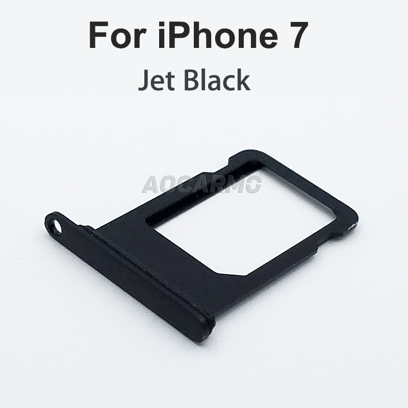 Porta cartão aocarmo, suporte de alumínio nano com junta de borracha para substituição em iphone 7 7 p 7 plus