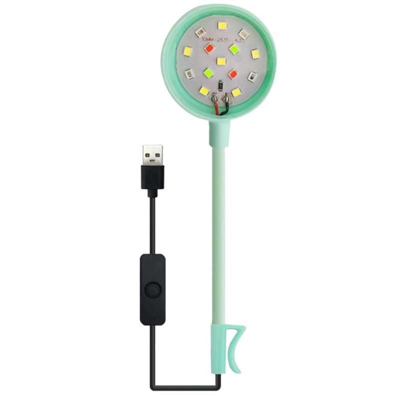 Luz Led con Clip para acuario, luces pequeñas para acuario de agua dulce, lámparas de paisaje impermeables,: Verde claro