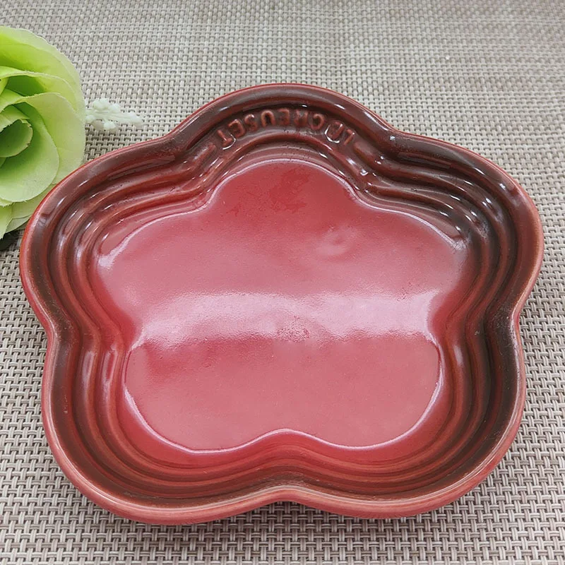 Plum Blossom Small Plate 14cm Sauce Plates French Cool Color Cake Dish Gradual Spit Bone Dishs Tableware Ceramic Dessert: Silver