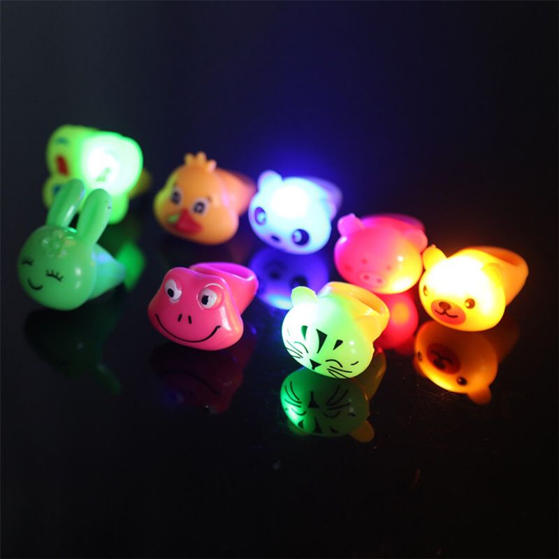 Birthday Party Favors for Kids Prizes Flashing 12 Pack LED Jelly Light Up Rings