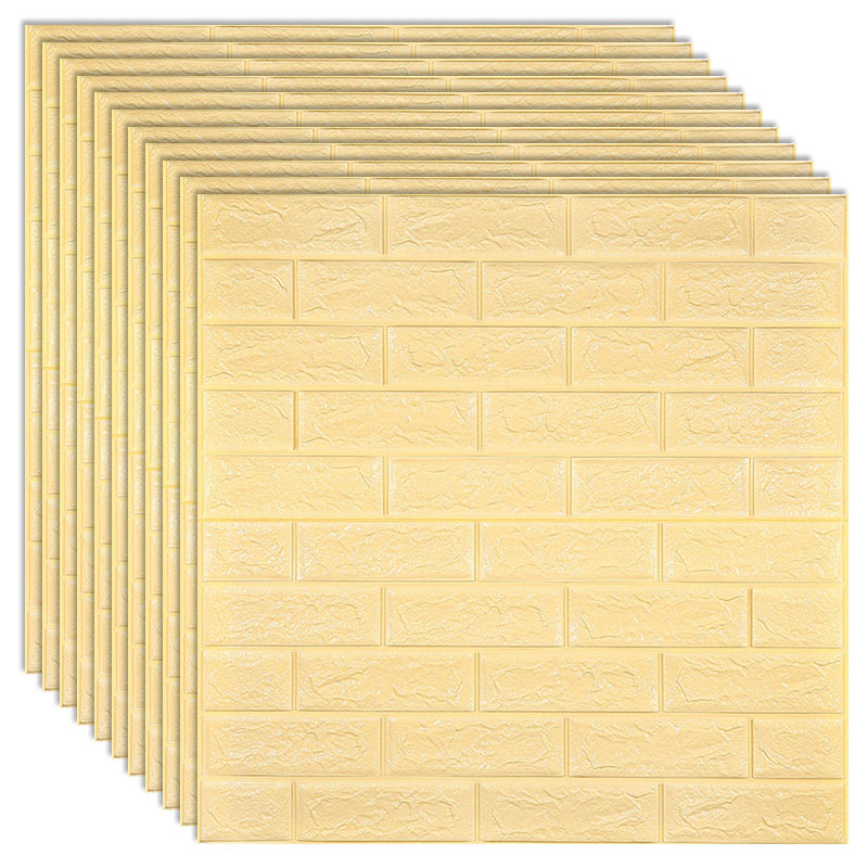 3D Wall Stickers Self-adhesive Wallpaper Brick Panels Waterproof Living Room Kitchen TV Backdrop Decor Bedroom Home Decoration: Yellow