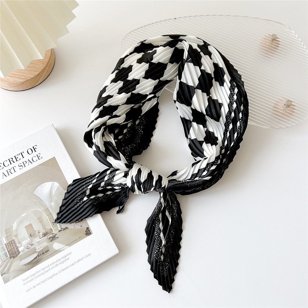 70*70Cm Vouwen Bloemenprint Vierkant Haar Sjaal Bandana 'S Haarband Hoofdband Hoofddoek Hoofddoek Tulband Omslagdoek: GRIJS